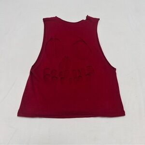 Women's Red Skull Cutout Sleeveless Top